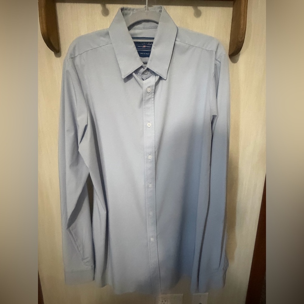 Mizzen+Main Light Blue Long-Sleeve Dress Shirt